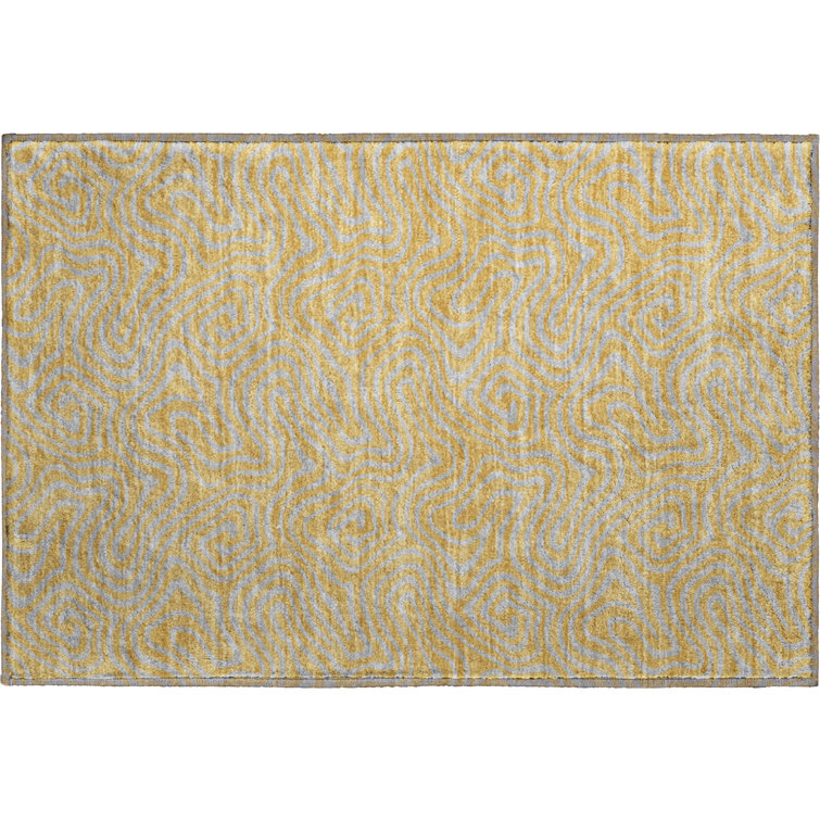 Premium Machine Washable Birchview AMF1031 Swirls Rug