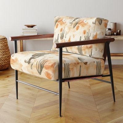 Chaise d'appoint abstraite - fauteuil noir Boho Desert minimal