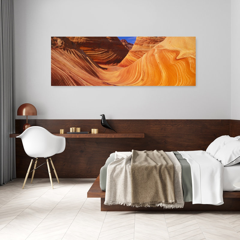 La vague, formation de grès, Kenab, Utah, paysage contemporain abstrait, art mural, H 20 po x l 60 po