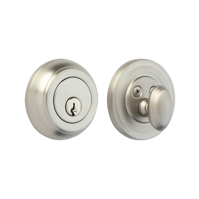 Pêne dormant cylindrique simple à profil bas, Nickel brossé