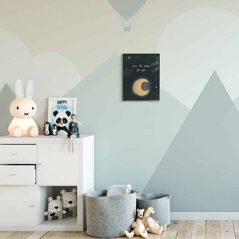 Lerman au-dessus de la lune, Giclée encadrée noir minuit, H 14 po x l 11 po x P 1,5 po