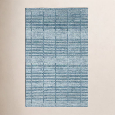 Nona Blue Hand-Woven Geometric Rug