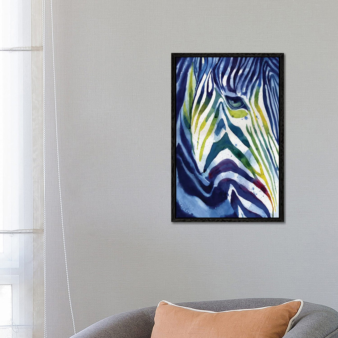 Zebra Colors von Rachel Parker - Galerie-verpackte Leinwand Giclée auf Leinwand