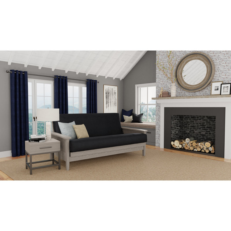 Housse pour futon à coussins carrés Leupp, Grand, Nuit