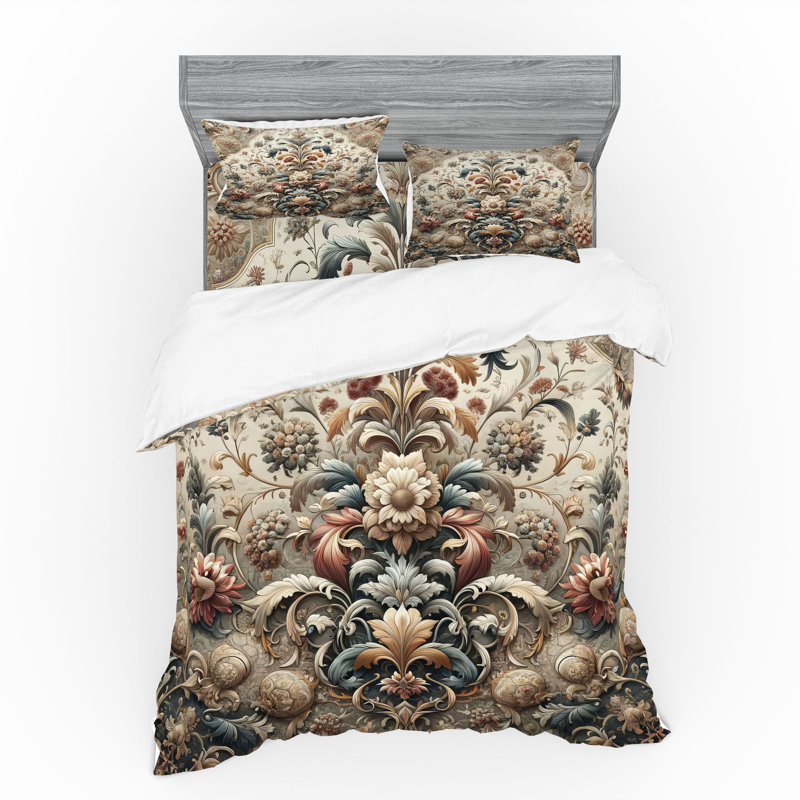 Ensemble de literie Ambesonne Rococo, Housse de couette grand + 3 pièces supplémentair