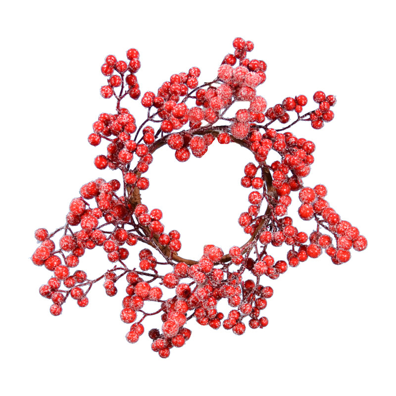 Berry Wreath, Snow, 3.5" H x 3.5" W