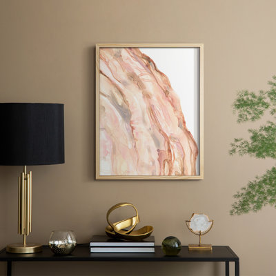 Rose Quartz I, reproduction encadrée - bois massif