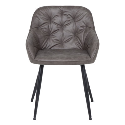 Fauteuil capitonné Pederson gris foncé