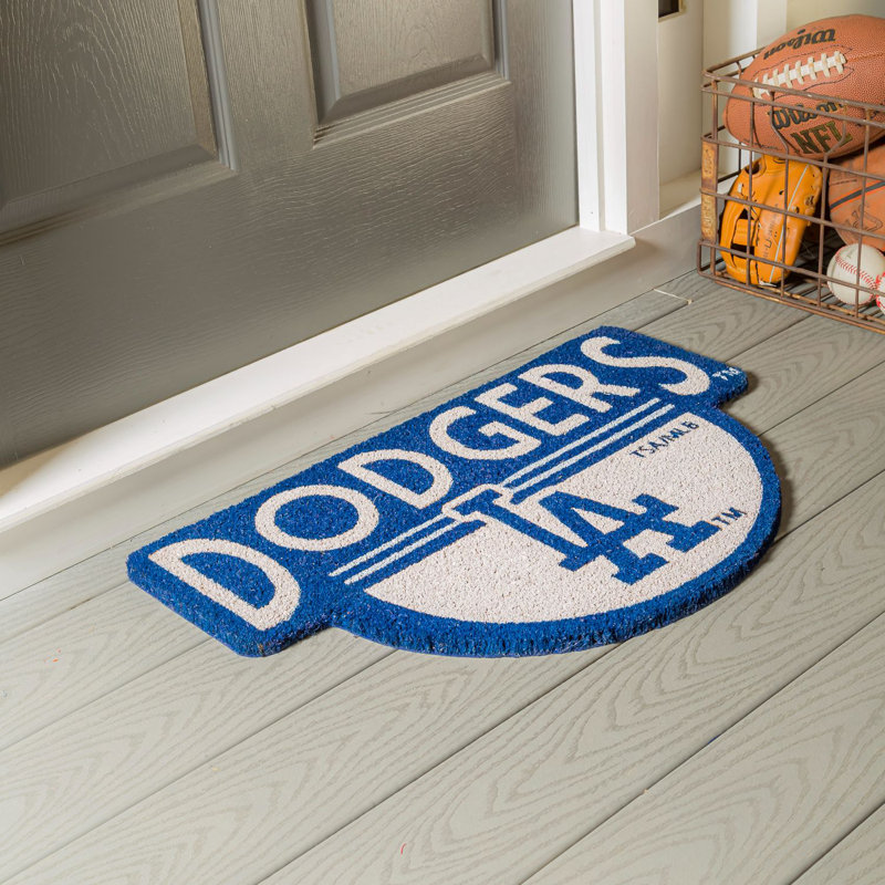 NFL Shaped Coir Outdoor Welcome Mat, Dodgers