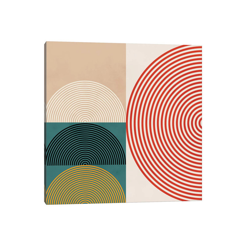 «Lines and Shapes III» par Ana Rut Bré - impression d'art graphique, H 12 po x l 12 po x P 0,75 po, Toile tendue, Aucun mat