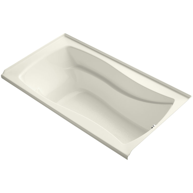 Baignoire de trempage encastrée 66 po. X 36 po. Mariposa, Biscuit, Gauche