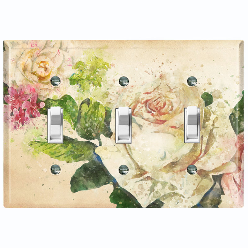 Patterned 3 - Gang Toggle Light Switch Standard Wall Plate