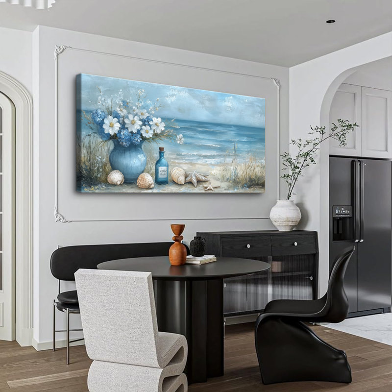 Art mural sur toile bord de mer, H 12 po x l 24 po