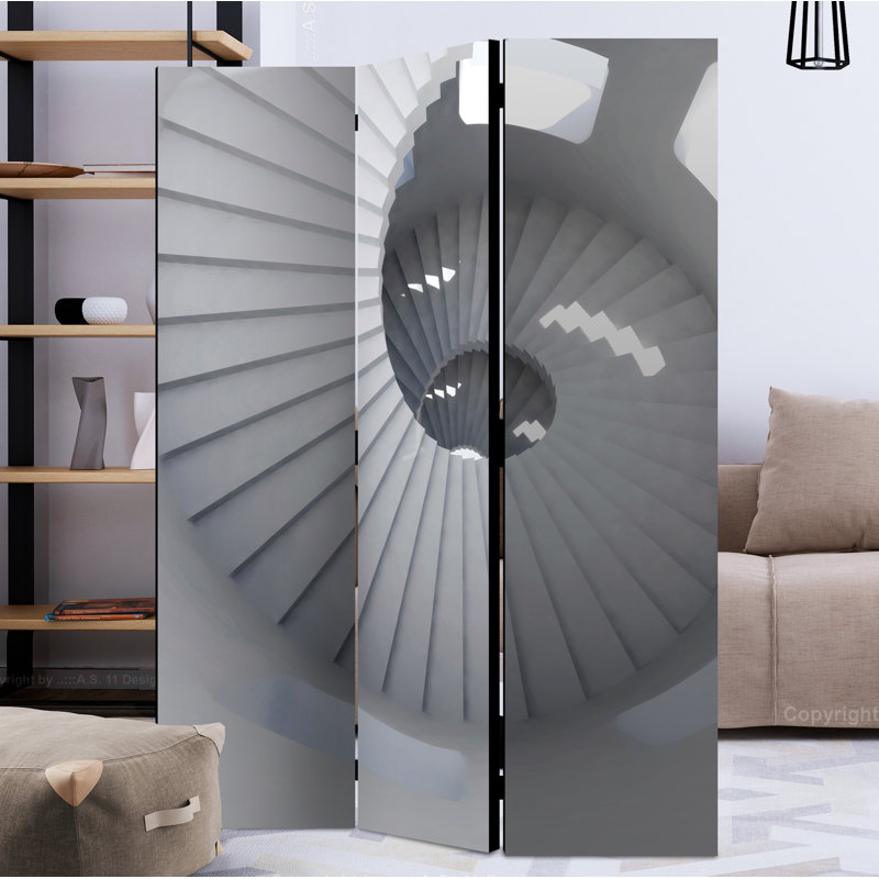 Mesrob 172cm H 3 - Panel Solid Wood Folding Room Divider, 3
