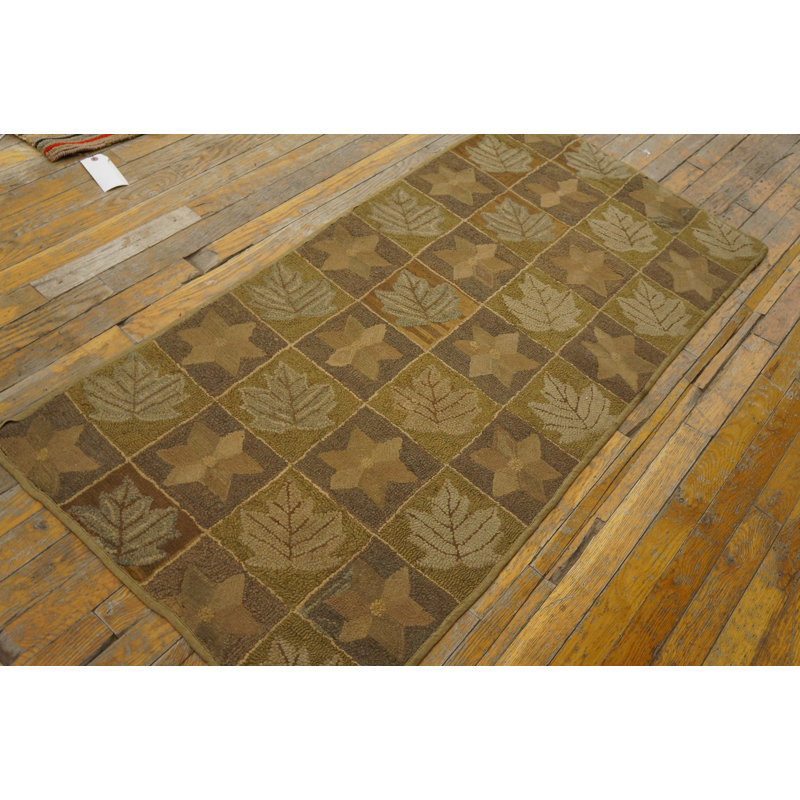 Hand Knotted Wool Area Rug in Brown
