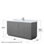 Ensemble de meuble-lavabo simple autoportant avec plateau en marbre 66 po Miranda-63918130-63918131