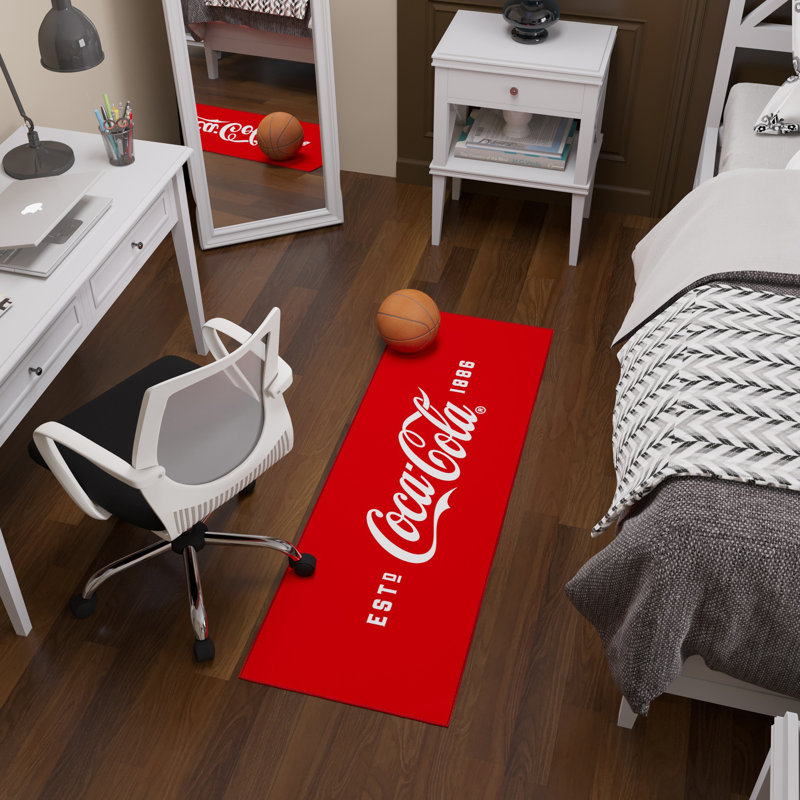 Tapis rouge antidérapant Coca-Cola, Tapis de couloir 1 pi 8 po x 4 pi 11 po
