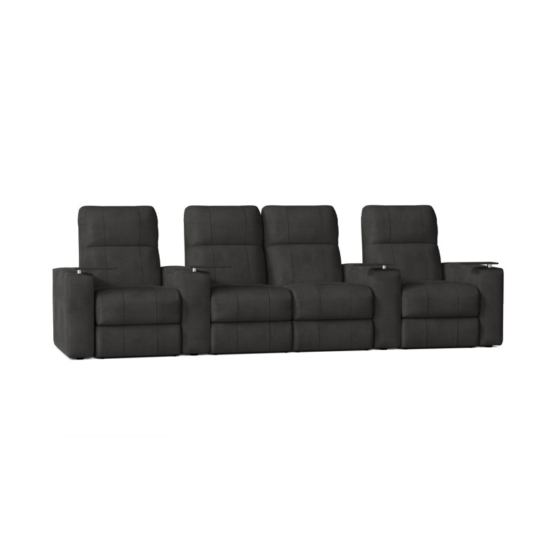 Rangée de sièges de cinéma maison (rangée de 4), Anthracite Smartsuede, Électrique