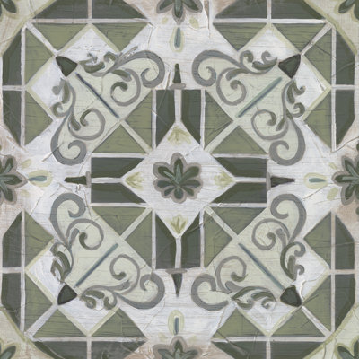 «Vintage Verdigris Tile IV» par June Erica Vess, reproduction d'art sur toile tendue