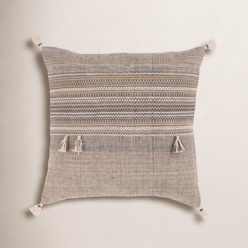 Hanadee Striped Cotton Throw Pillow, No Fill