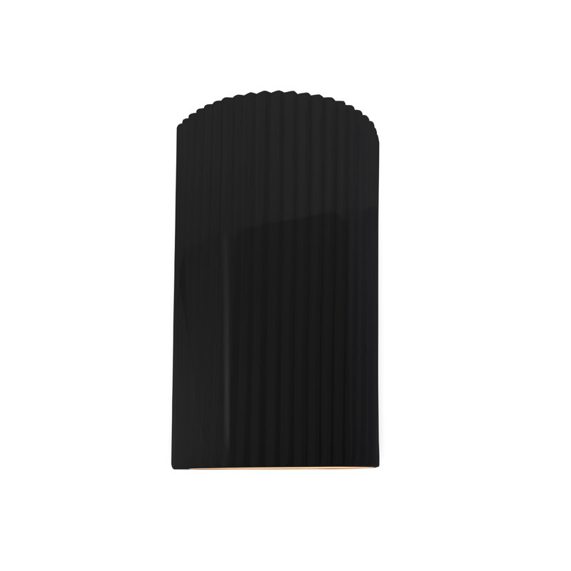 Applique murale en céramique Beda, Noir brillant / blanc mat, H 12,5 po x l 7,75 po x P 4 po