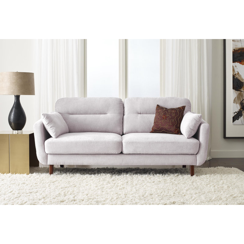 Causeuse à accoudoirs évasés 61 po Serta Sierra, Polyester ivoire, 35" H x 61" W x 32" D