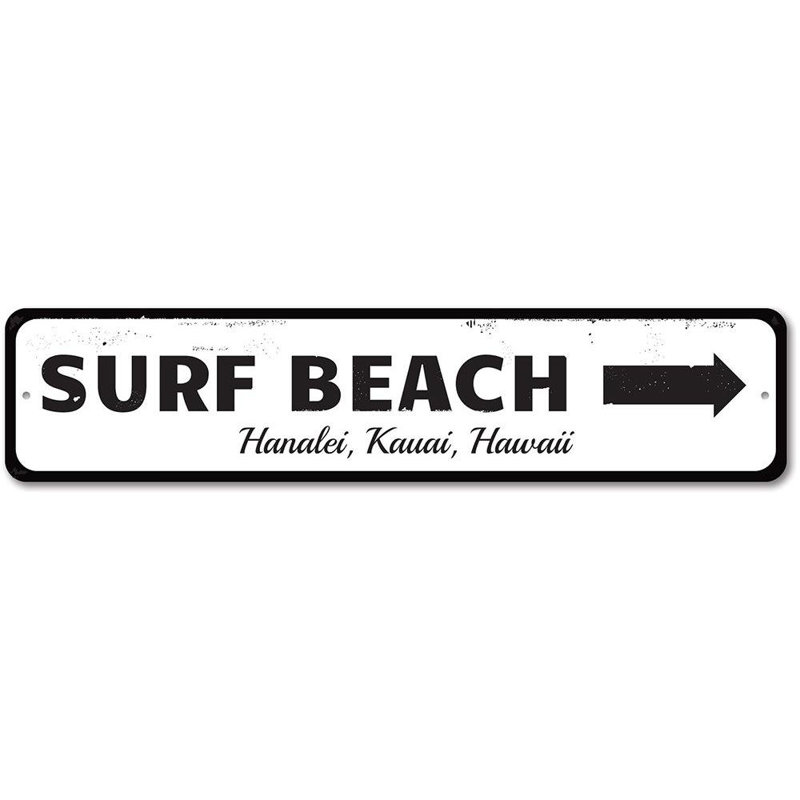 Panneau en aluminium Surf Beach, H 6 po x l 24 po x P 0,06 po