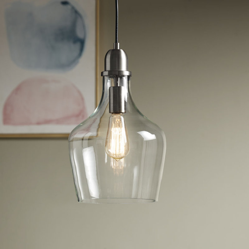 Luminaire suspendu en verre Auburn Bell, Bronze Antique