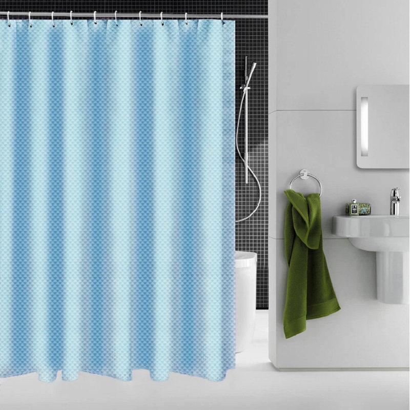 Diamond Shower Curtain 180X180, Light Blue