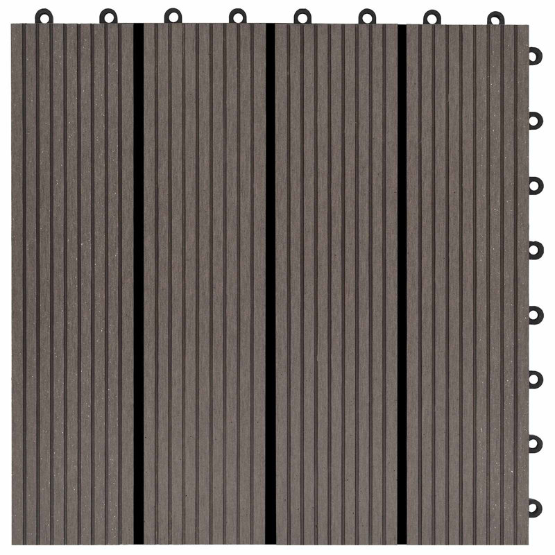 vidaXL 30 cm L x 30 cm W Tile, Dark Brown