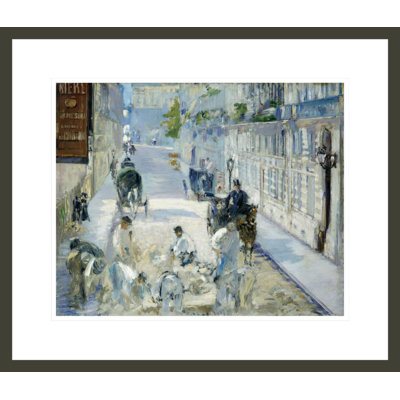 «The Rue Mosnier With Workmen» par Edward Manet, impression giclée encadrée