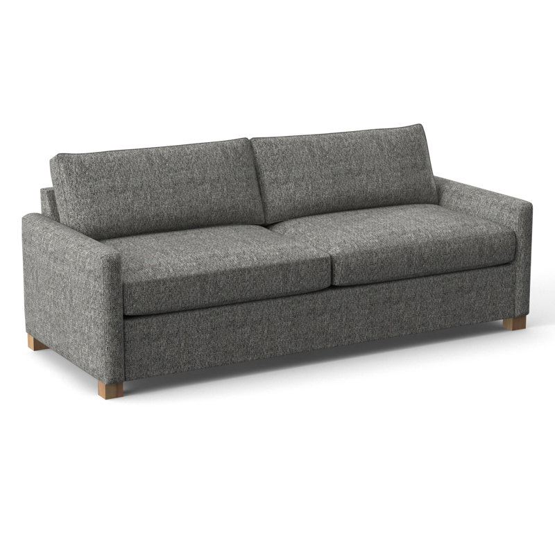 Louisa 87'' Square Arm Sofa Bed, Connelly Dove Performance Tweed