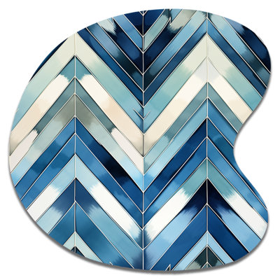 Coriann - Chevron Metal Art In Irregular Drop Shape