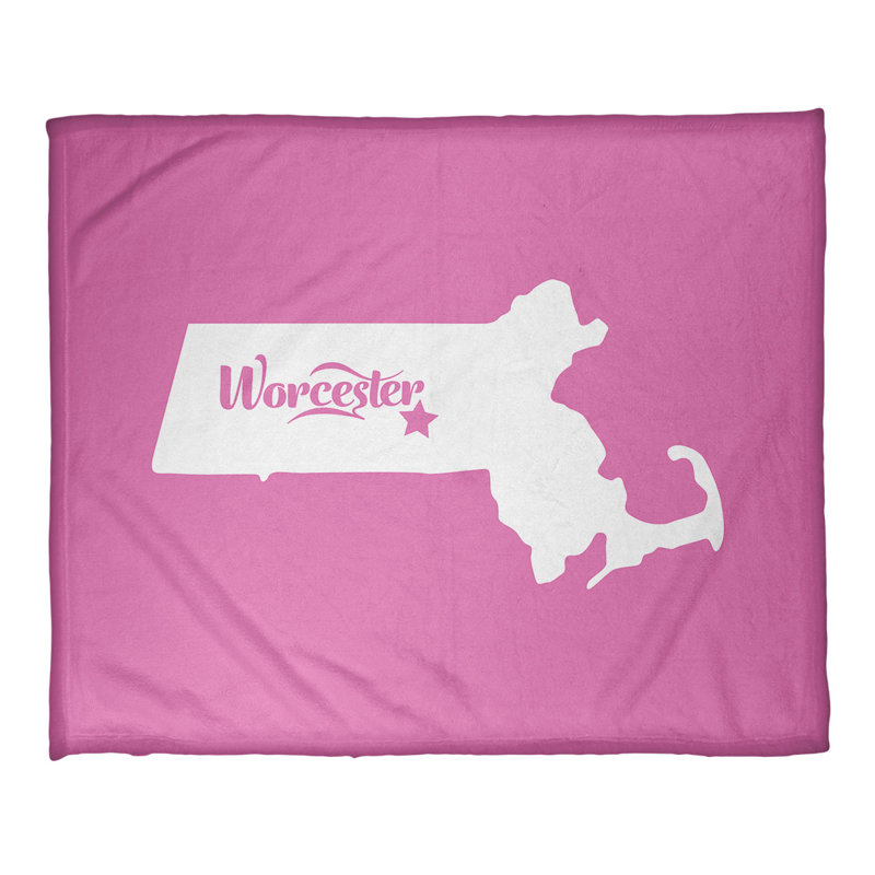 Jeté polaire worcester massachusetts, l 52,5 po x L 62,5 po, Rose