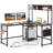 Magdali L-Shaped Metal Base Computer Desk-1724980318