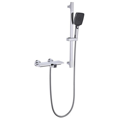 Robinets muraux de baignoire à cascade, robinet de remplissage de baignoire 3,43 po avec douche à main robinets de baignoire avec valve brute