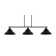 Odyssey 3 Light Bar Round Fitter Shown In Matte Black Finish With 13" Matte Black Double Bubble Metal Shades