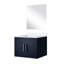 Meuble-lavabo bleu marine - 24 po X 22 po, comptoir en quartz, miroir, comptoir de salle de bain à compartiment spacieux, tiroir à fermeture en douceur inclus