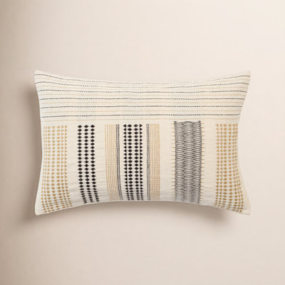 Handmade Tribal Lumbar Pillow Cover and Insert