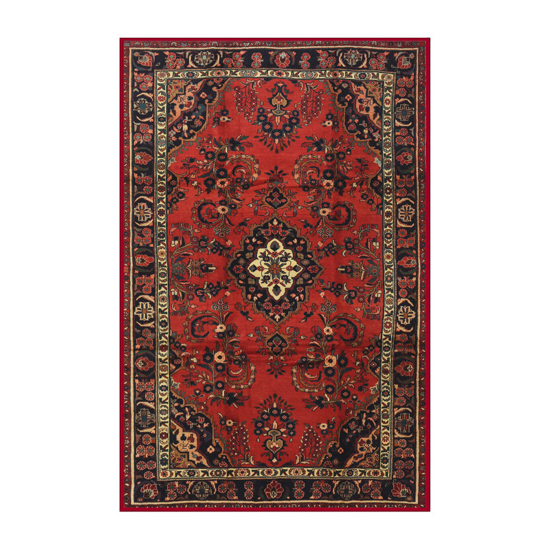 Tapis de style oriental rouge, Rectangle 7 pi x 10 pi