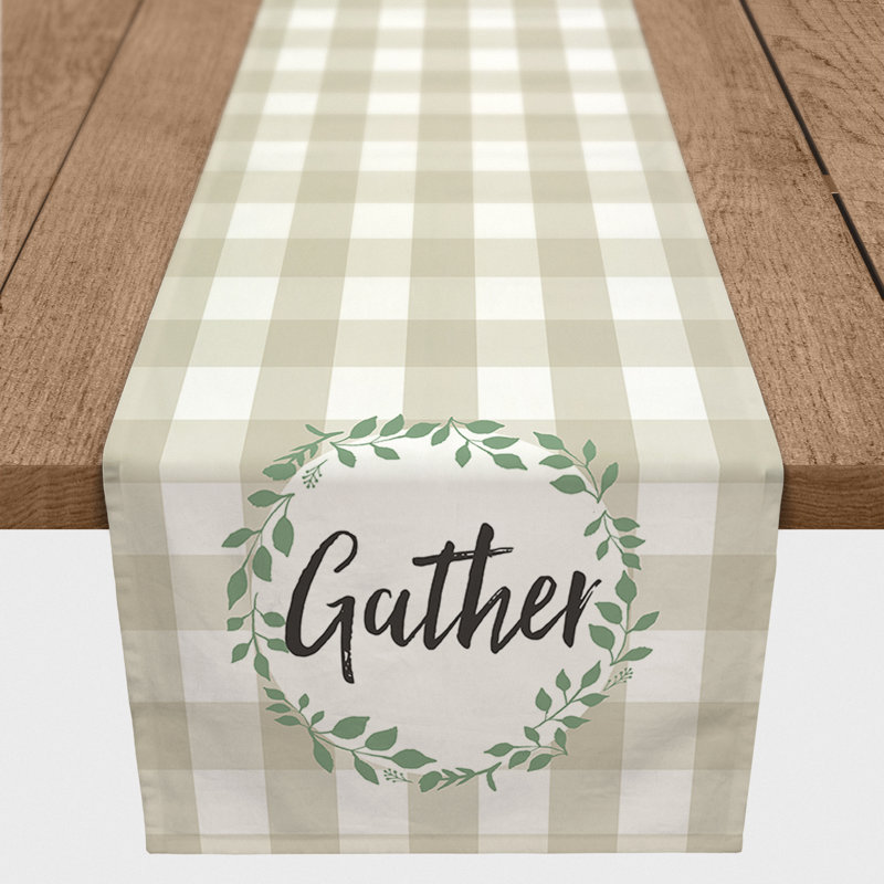 Bolatbek Rectangle Gingham Polyester Table Runner, 90" x 16"