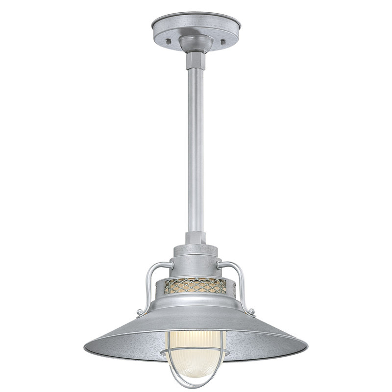 Luminaire suspendu conique à 1 lumière Eliseo, H 9,5 po x l 14 po x P 14 po, Galvanisé