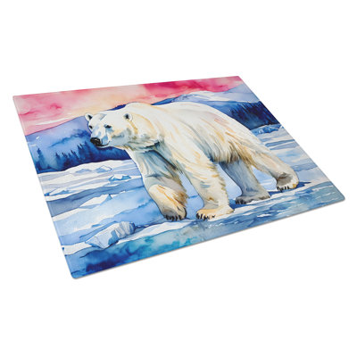 Polar Bear Glass Cutting Board Large