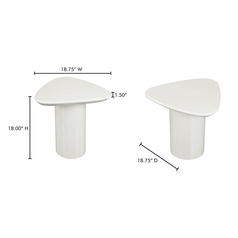 Eden End Table, Ivory White Lacquer