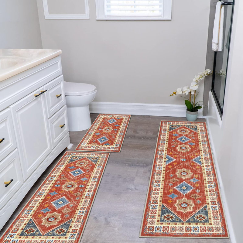 Boho Kitchen Rug Sets 3 Piece With Runner Non Slip Kitchen Rugs And Mats Washable Kitchen Mats For Floor Thick Kitchen Floor Mat Carpet Runner Rugs For Hallway Laundry Holiday Deco