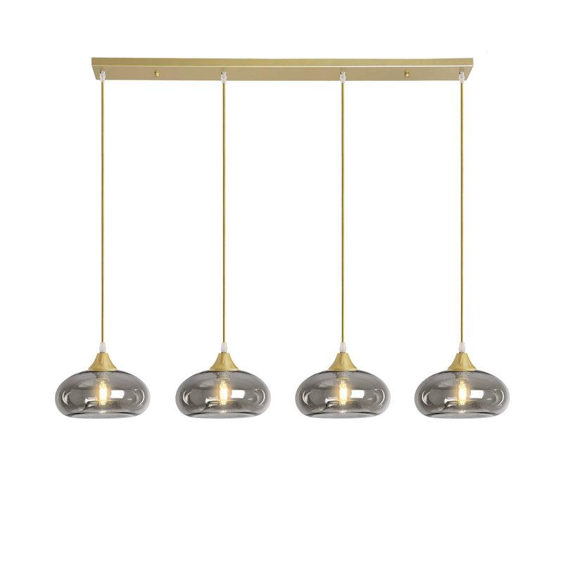 Inglesbatch 4 - Light Kitchen Island Pendant, Smoke, Gold