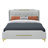 Queen Size PU Leather Platform Bed with Wingback Headboard - No Box Spring Needed, Heavy Duty Bed Frame for Bedroom, Grey-395646831-377605320