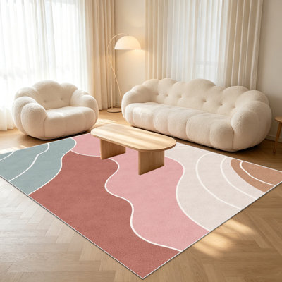 Tapis à motifs abstraits pour salon de 1 pièce, doux et confortable, convient à toutes les saisons, facile à entretenir, tapis d'intérieur lavable à la machine, convient à la chambre à coucher, à la salle à manger, au bureau, au patio, au couloir, à la maison ou à l'extérieur .