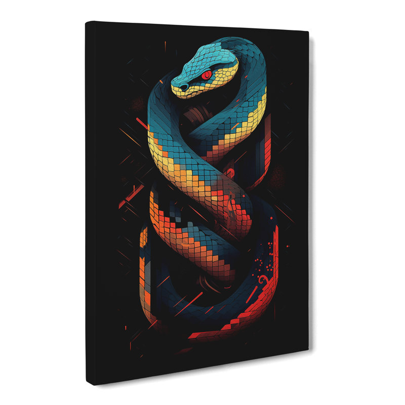 Snake Geometric No.2 - Wrapped Canvas Print, 50cm H x 35cm W x 3cm D