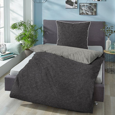 Melange-Flanell Bettwäsche 100% Baumwolle